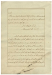 President John Tyler Signed Treaty of Peru -- Tyler's Signature Here on 12 January 1843 Ratifies the 1841 Treaty